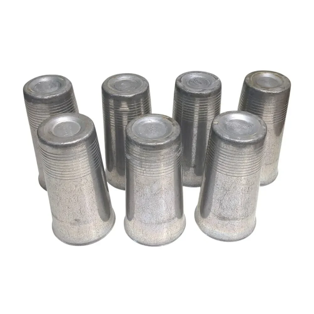 Vintage MCM Kromex Set of 7 Aluminum Drinking Cups (or for shakes) - 12 Ounce